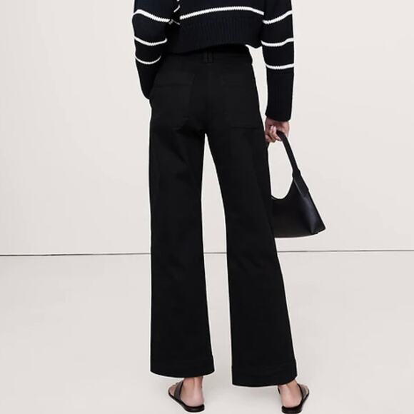 Banana Republic The Weekender Straight Leg Pant Black 6 713476 - Picture 2 of 14